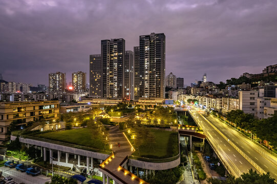 龙岗布吉思清公园夜景