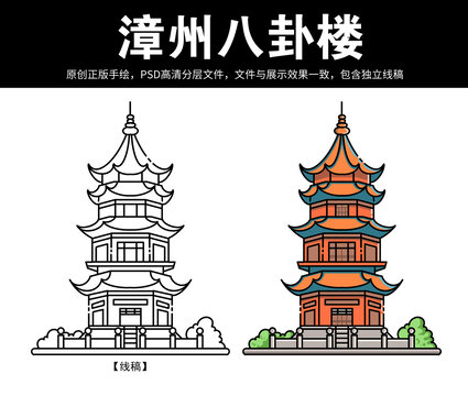 漳州地标建筑八卦楼