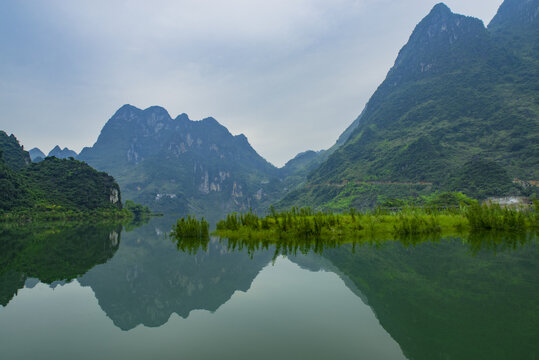 自然山水风景倒影