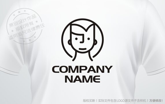 小男孩logo餐饮咖啡标志