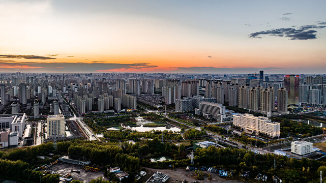 建设中的中国长春南部新城景观