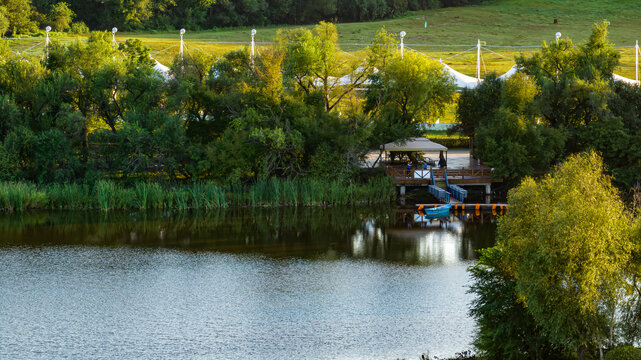 夏季的长春净月潭湿地公园景