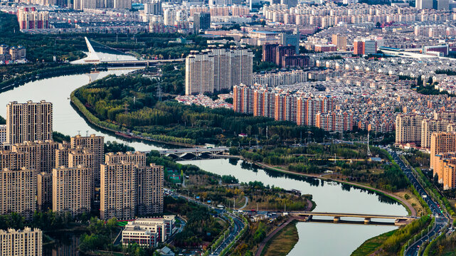 中国长春伊通河畔风景
