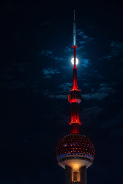 上海陆家嘴外滩东方明珠夜景