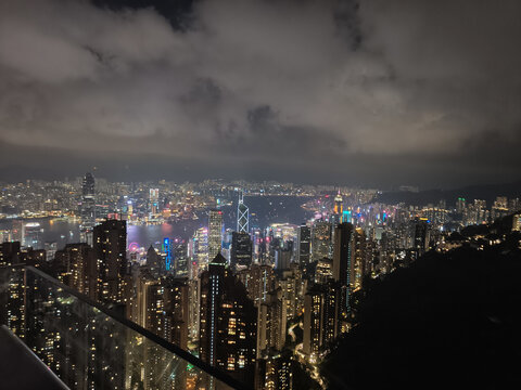 维多利亚港中秋节夜景