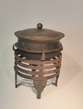 蒙古族路灶具铜炉铜盆