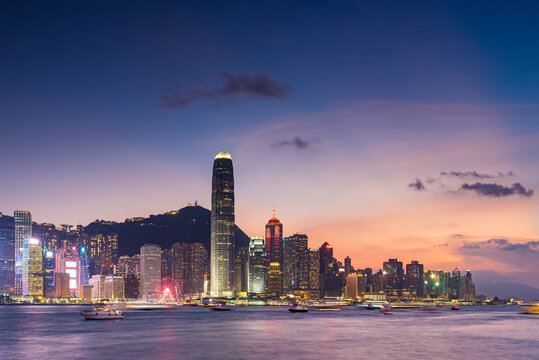 香港日落晚霞风景