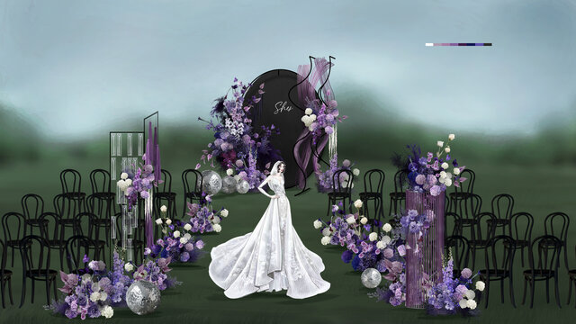 黑紫色户外仪式区