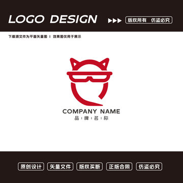 卡通眼镜logo