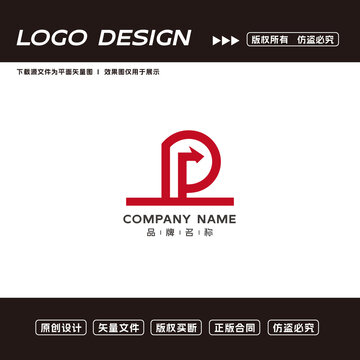 P字母logo标志