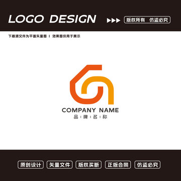 LN字母logo标志