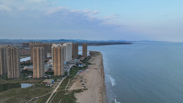 航拍烟台海阳碧桂园十里金滩