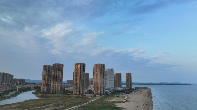 航拍烟台海阳碧桂园十里金滩