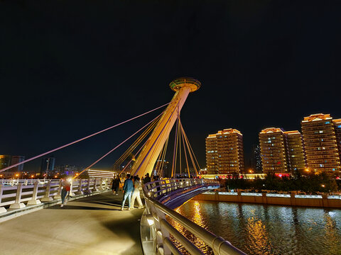 天津海河赤峰桥夜景