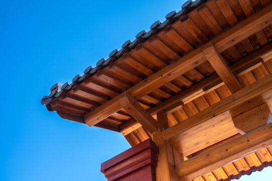 传统建筑屋角木结构
