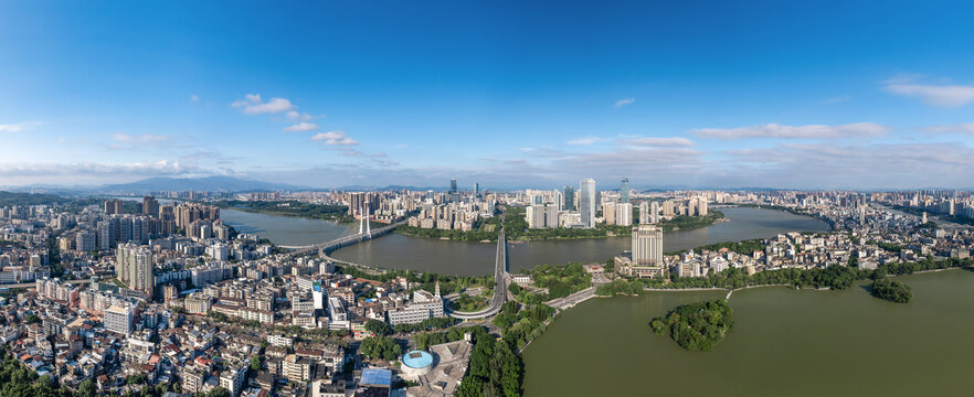 惠州市中心航拍全景图