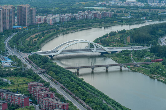 北京通州运河大桥特写