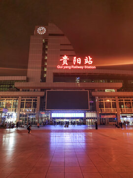 贵阳火车站夜景