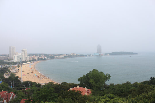 青岛第一海水浴场全景