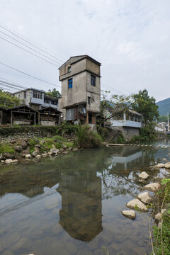 小河小溪乡村民房