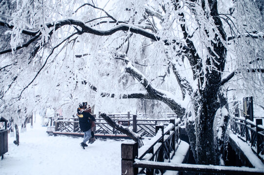 张家界天门山雪景