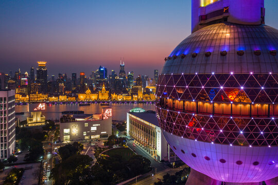 上海陆家嘴夜景城市风光