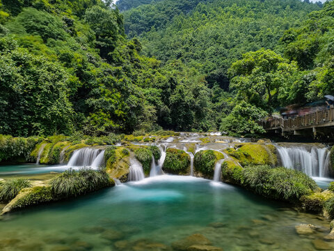 贵州山水瀑布风光自然景观