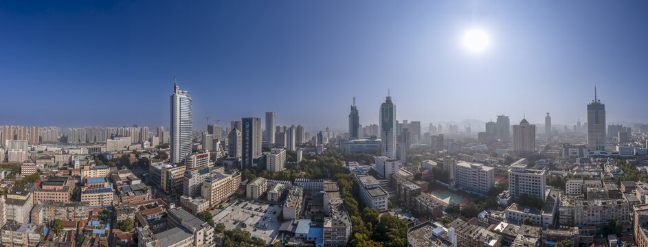 宽幅鸟瞰济南街景大图