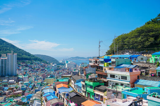 城镇釜山甘川文化村韩国旅游
