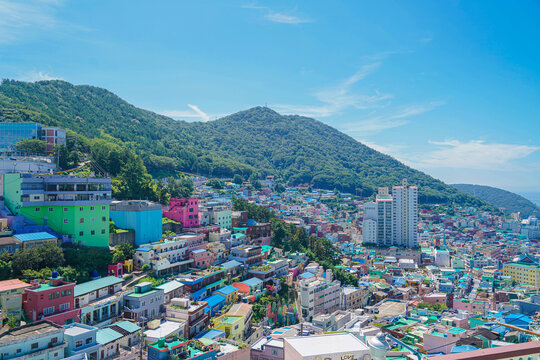 城镇釜山甘川文化村韩国旅游