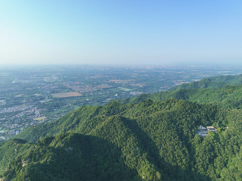 航拍陕西西安长安区净业寺