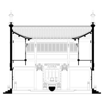 徽派民居横剖线稿