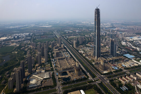 天津高银117航拍城市风光