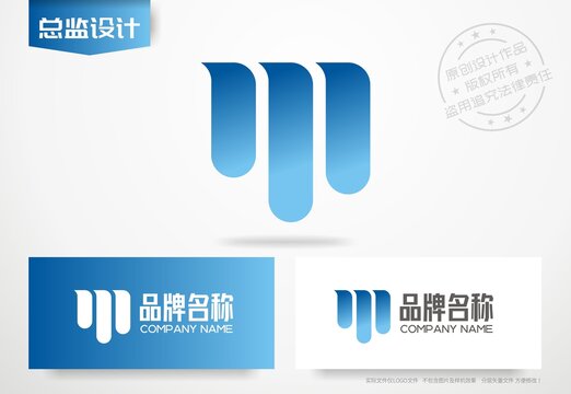 M字母标志设计logo