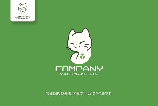 猫图案卡通小猫logo