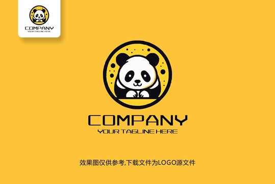 熊猫卡通logo标志