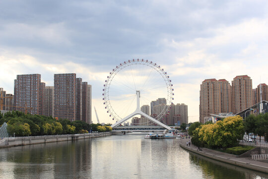 天津之眼摩天轮全景