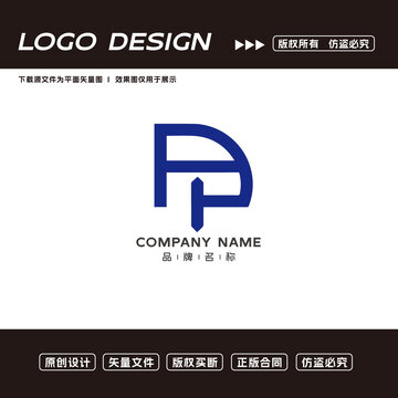 P字母logo标志