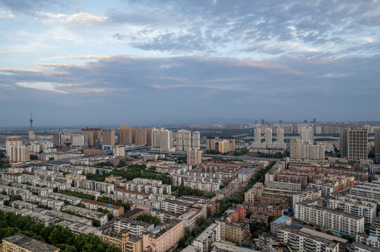 河南洛阳城市风光建筑航拍