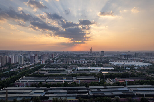 河南洛阳城市风光建筑航拍