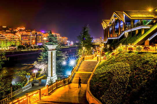 贵州茅台镇赤水河美酒河夜景