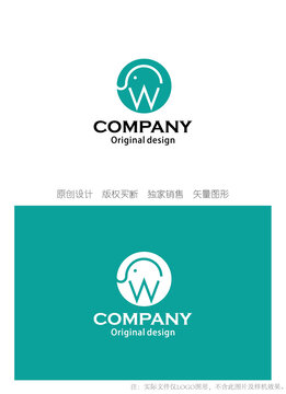 W字母logo大象logo