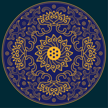 描金莲纹