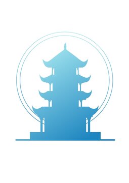 成都城市建筑地标剪影矢量轮廓