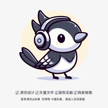 可爱喜鹊音乐标志