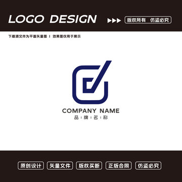 D字母logo标志