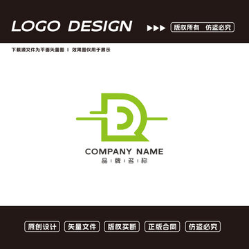 D字母logo标志