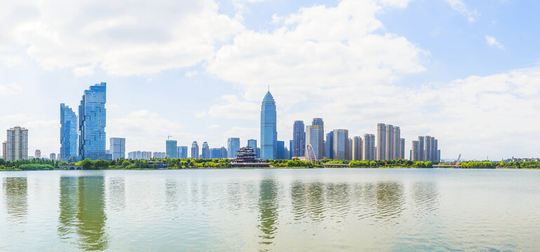 绍兴迪荡湖公园全景