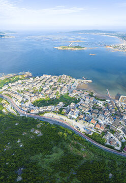 航拍福建平潭岛北港村