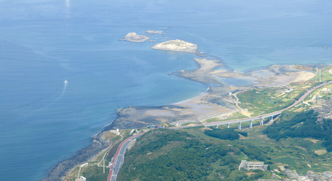 航拍福建平潭岛环岛路风光